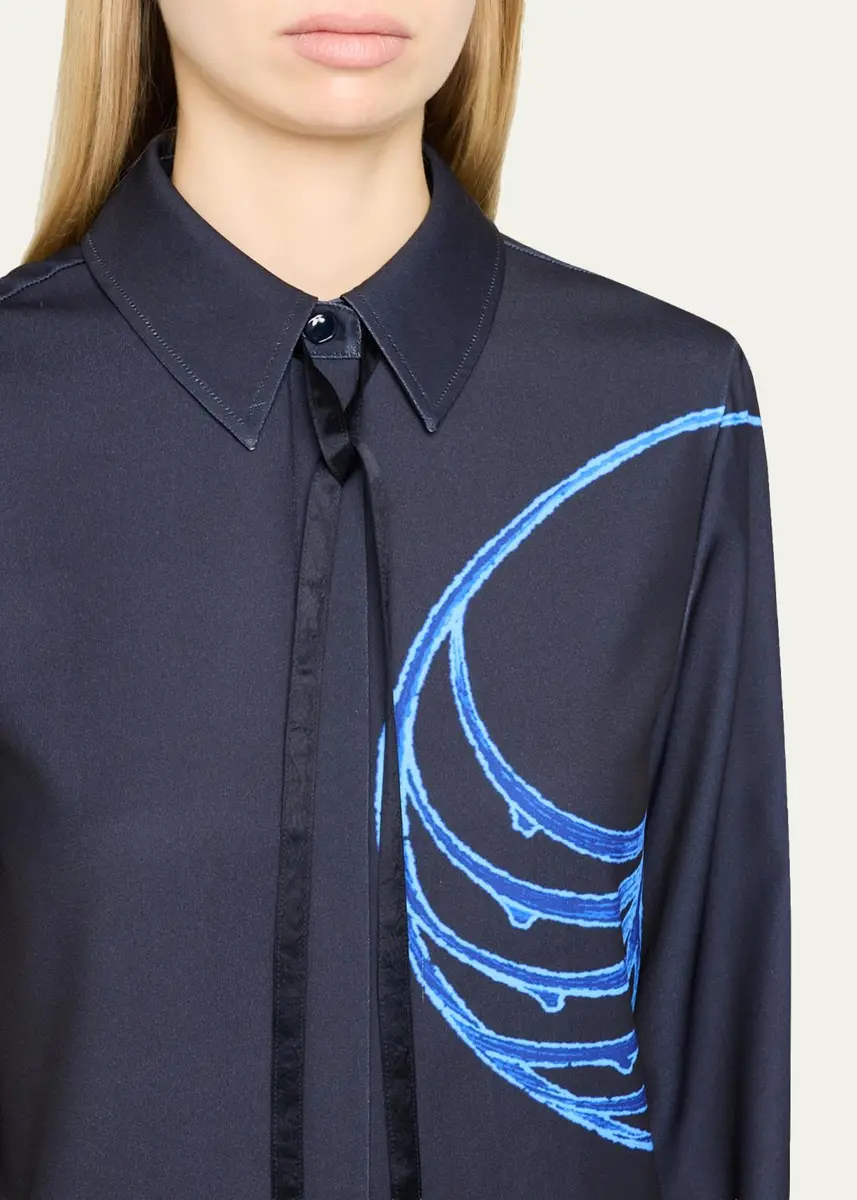 Jason Wu Collection Crepe Satin Tie-Neck Button-Down Shirt | Thumbnail 5 Jason Wu Collection Crepe Satin Tie-Neck Button-Down Shirt | Thumbnail 5