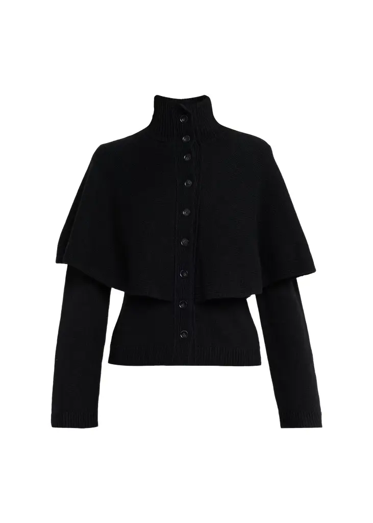 Vince Wool-Blend Turtleneck Cape