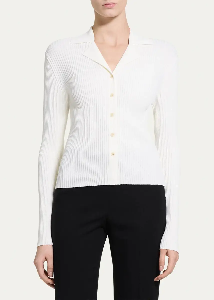 Theory Slim Rib-Knit Shirt | Thumbnail 4 Theory Slim Rib-Knit Shirt | Thumbnail 4