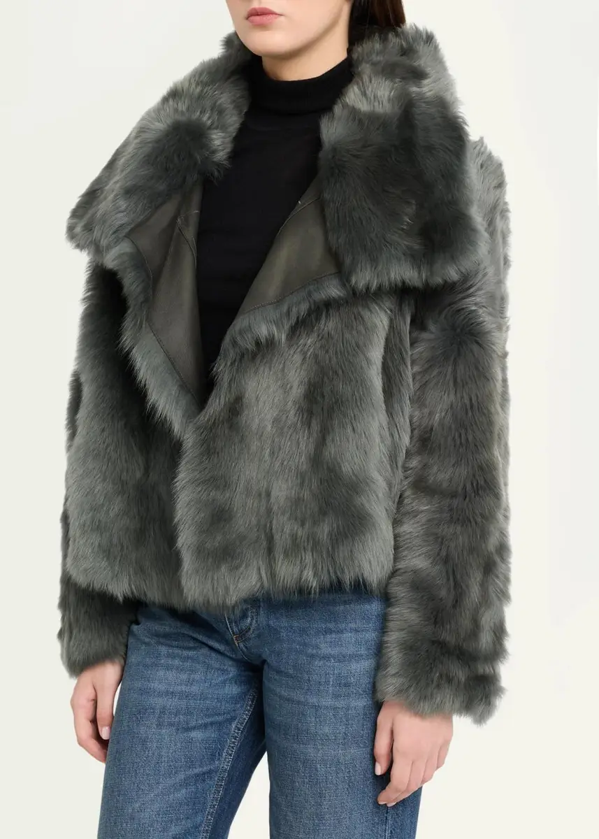 Yves Salomon Veste Reversible Leather & Shearling Jacket | Thumbnail 4 Yves Salomon Veste Reversible Leather & Shearling Jacket | Thumbnail 4