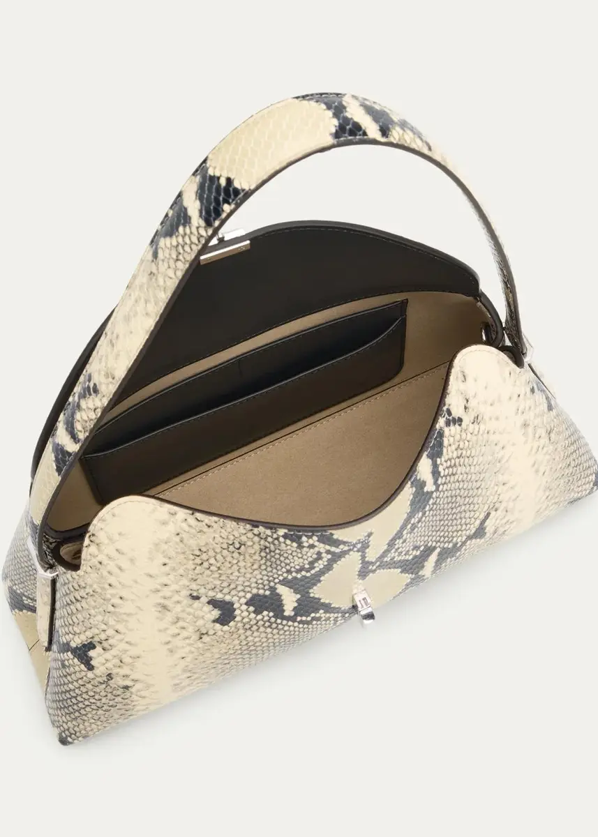 TOTEME T-Lock Python-Embossed Leather Shoulder Bag | Thumbnail 3 TOTEME T-Lock Python-Embossed Leather Shoulder Bag | Thumbnail 3