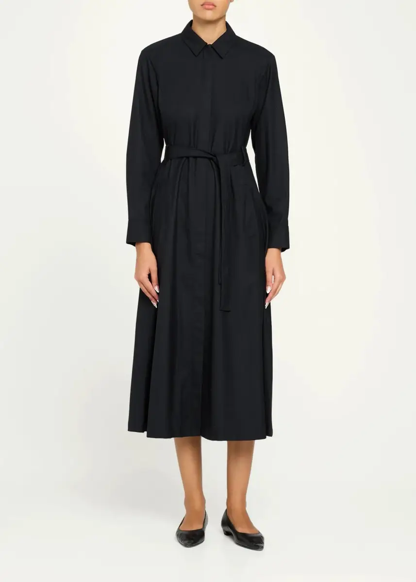 Theory Long-Sleeve Belted Midi Shirtdress | Thumbnail 2 Theory Long-Sleeve Belted Midi Shirtdress | Thumbnail 2