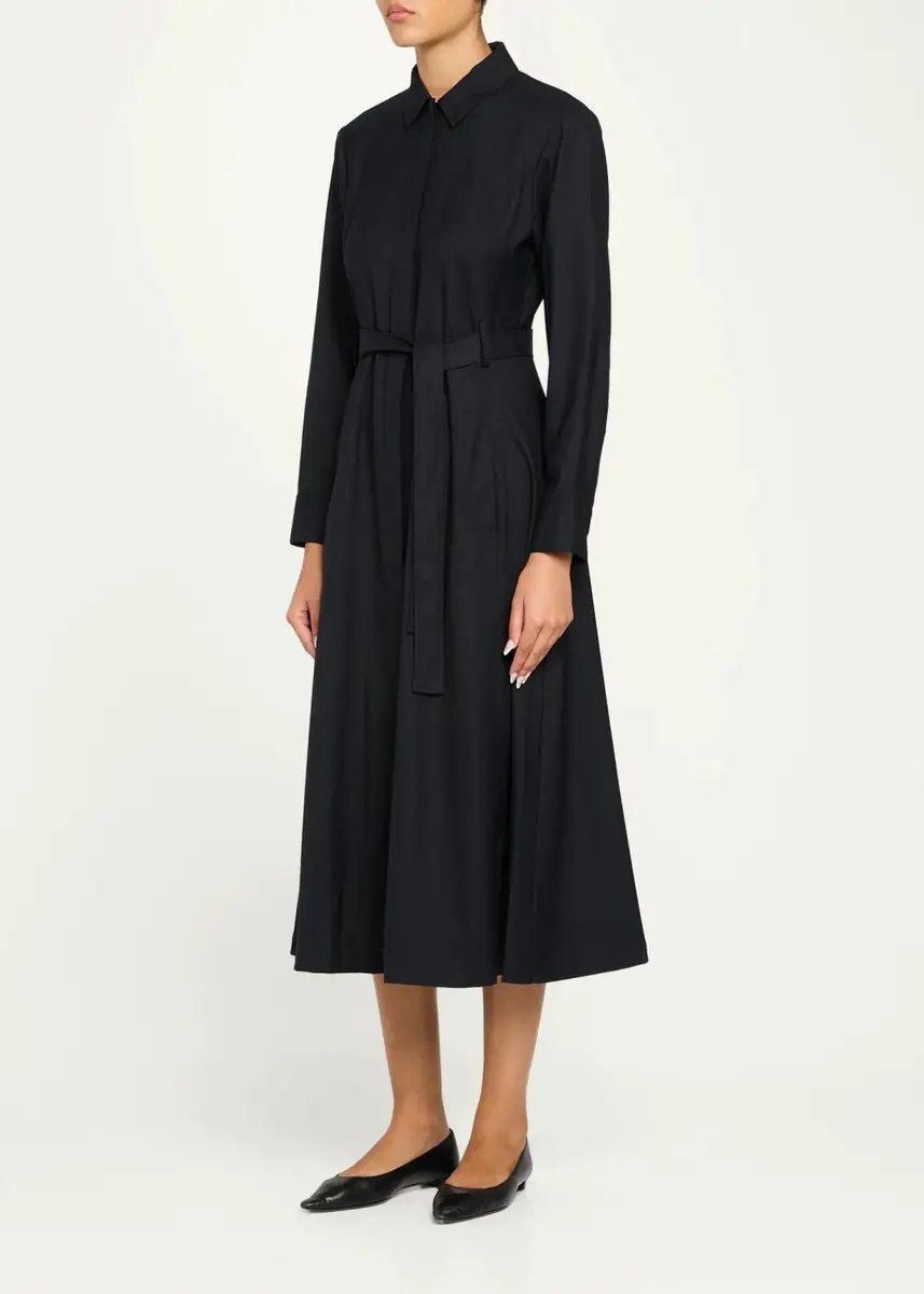 Theory Long-Sleeve Belted Midi Shirtdress | Thumbnail 4 Theory Long-Sleeve Belted Midi Shirtdress | Thumbnail 4