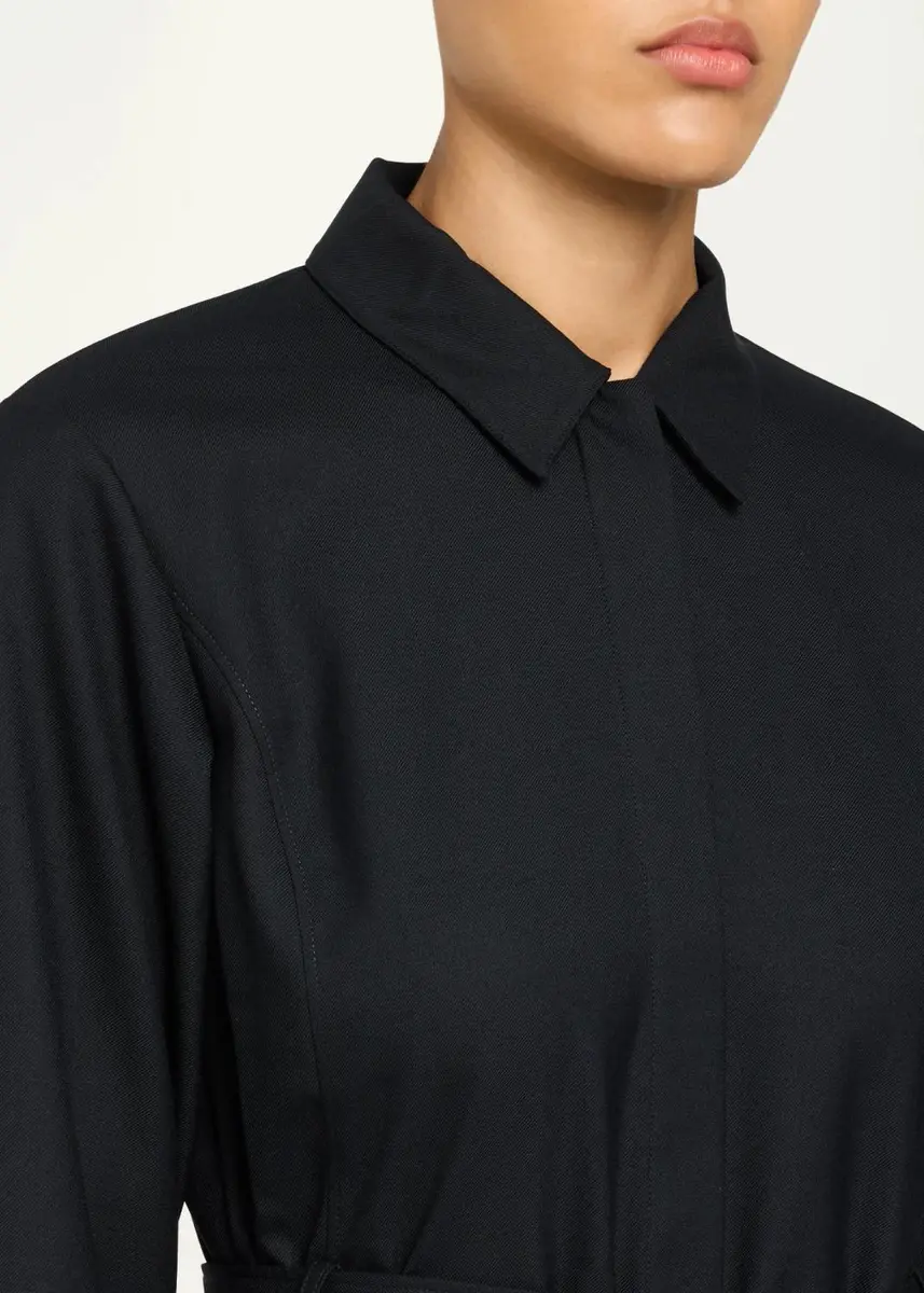 Theory Long-Sleeve Belted Midi Shirtdress | Thumbnail 5 Theory Long-Sleeve Belted Midi Shirtdress | Thumbnail 5