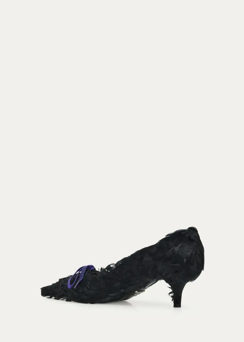 Prada 55mm Feather Lace-Up Pumps | Thumbnail 4