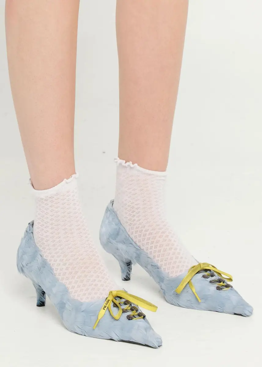 Prada 55mm Feather Lace-Up Pumps | Thumbnail 7