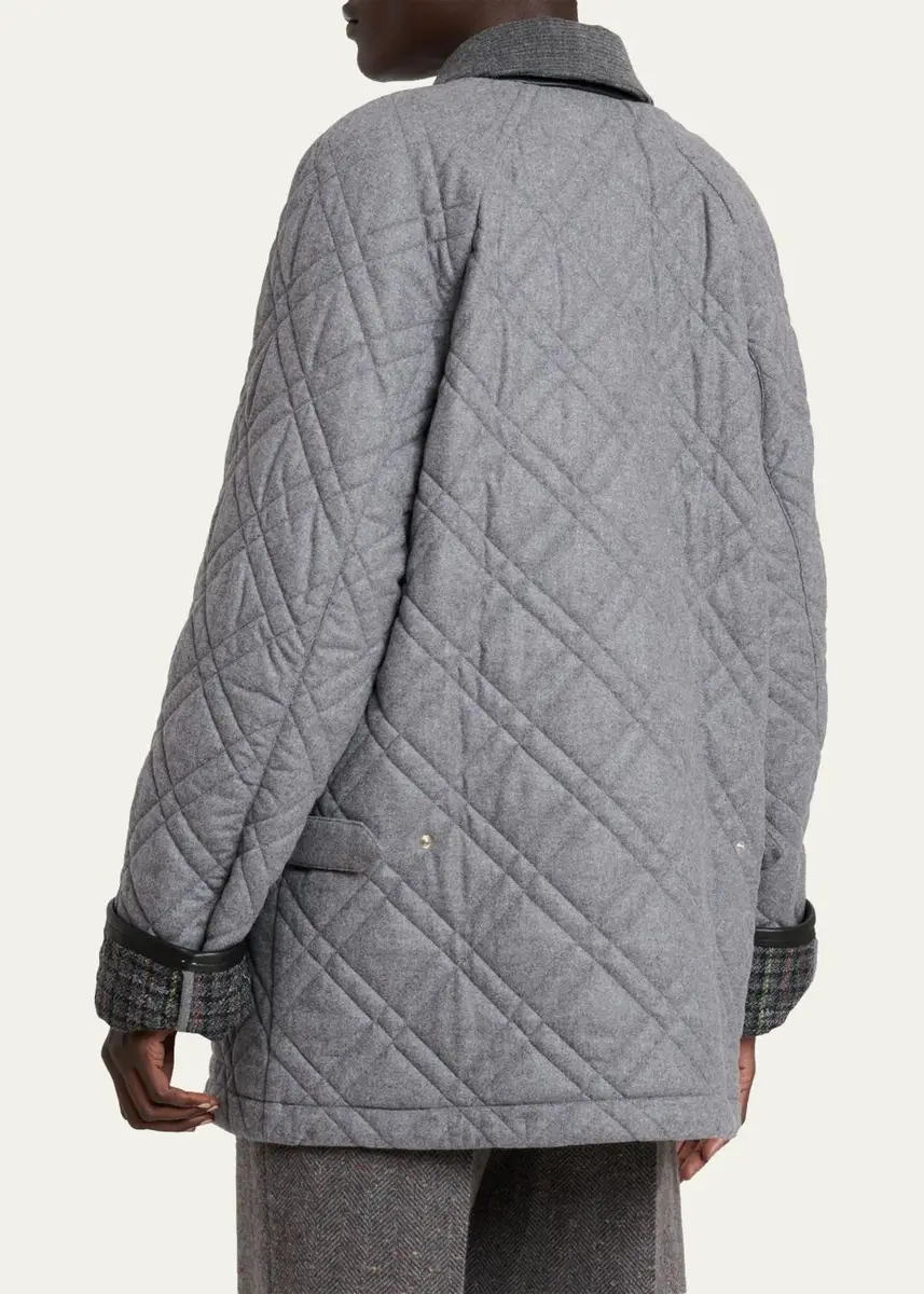 Gabriela Hearst Clarence Quilted Wool-Cashmere Barn Jacket | Thumbnail 3 Gabriela Hearst Clarence Quilted Wool-Cashmere Barn Jacket | Thumbnail 3