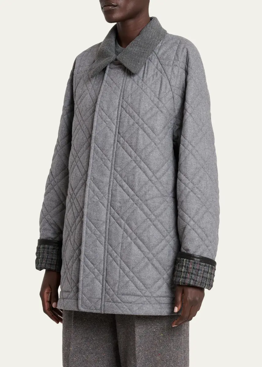 Gabriela Hearst Clarence Quilted Wool-Cashmere Barn Jacket | Thumbnail 4 Gabriela Hearst Clarence Quilted Wool-Cashmere Barn Jacket | Thumbnail 4