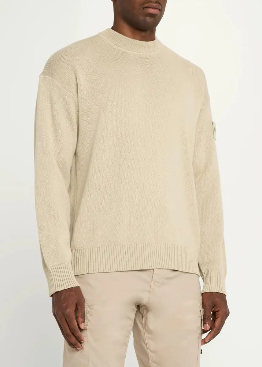 Stone Island Men's Cotton and Cashmere Crewneck Sweater | Thumbnail 4 Stone Island Men's Cotton and Cashmere Crewneck Sweater | Thumbnail 4