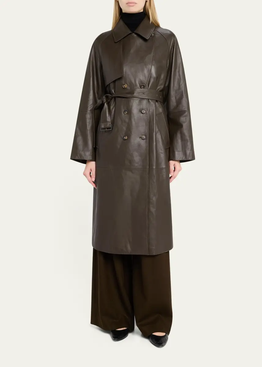Vince Leather Trench Coat | Thumbnail 2 Vince Leather Trench Coat | Thumbnail 2