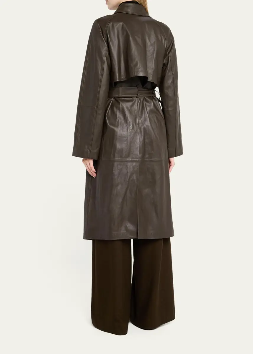 Vince Leather Trench Coat | Thumbnail 3 Vince Leather Trench Coat | Thumbnail 3