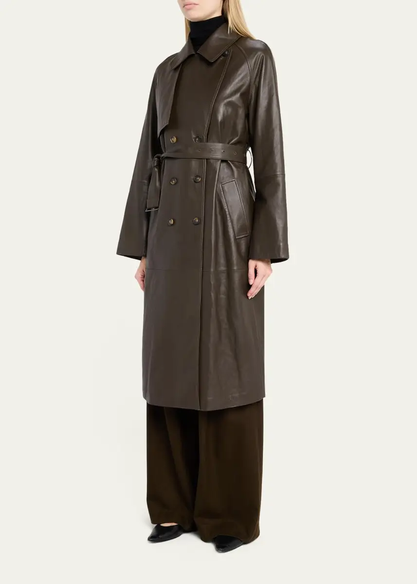 Vince Leather Trench Coat | Thumbnail 4 Vince Leather Trench Coat | Thumbnail 4