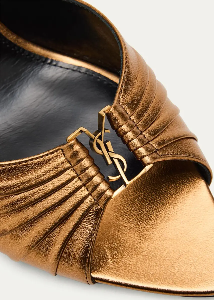 Saint Laurent Babylone Ruched Leather Mule Sandals | Thumbnail 5 Saint Laurent Babylone Ruched Leather Mule Sandals | Thumbnail 5
