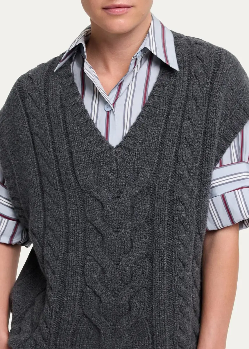 TWP Pops Cable-Knit Cashmere Vest | Thumbnail 5 TWP Pops Cable-Knit Cashmere Vest | Thumbnail 5
