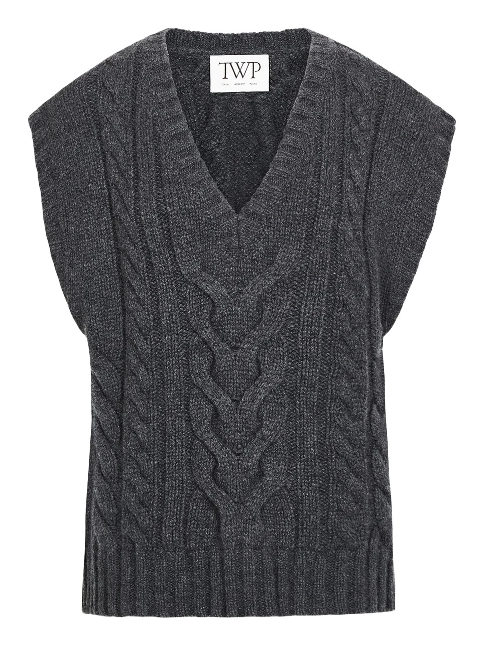 TWP Pops Cable-Knit Cashmere Vest