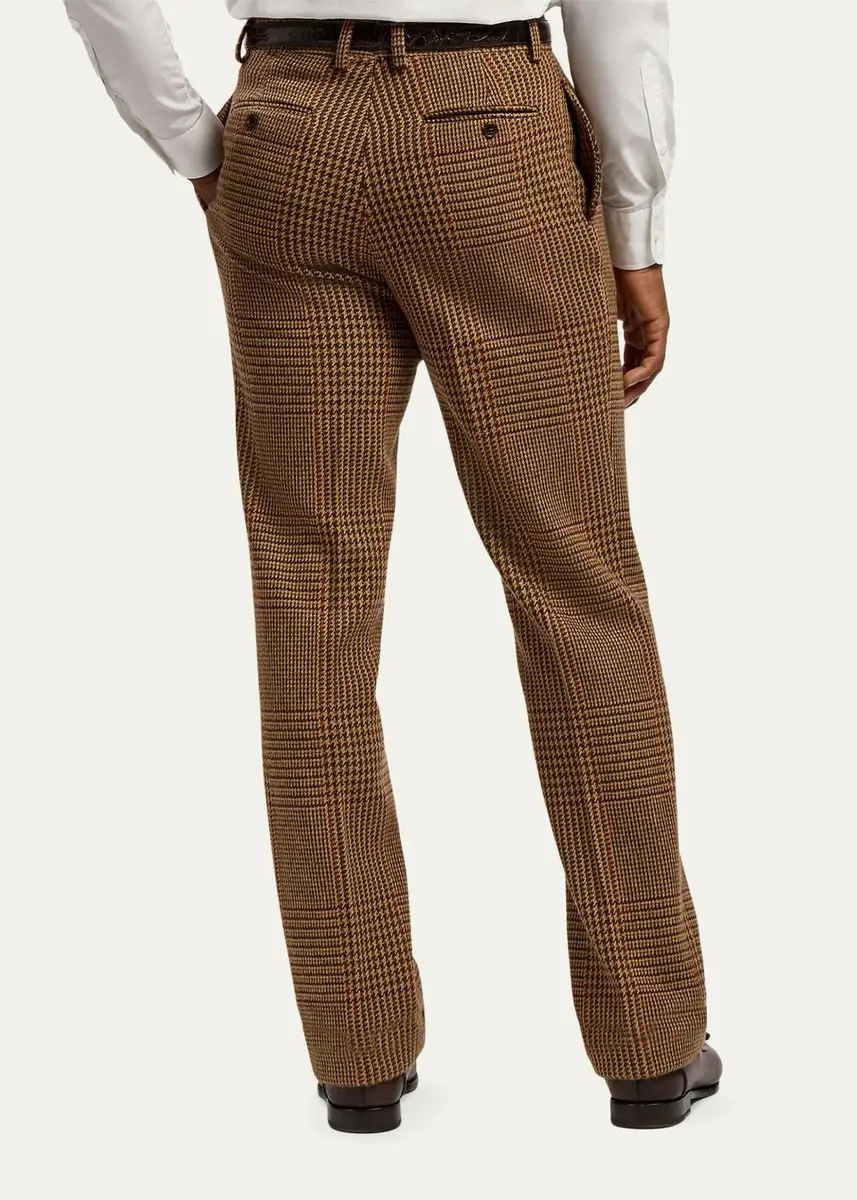 Ralph Lauren Purple Label Men's Glenn Hand-Tailored Plaid Suit Trousers | Thumbnail 3