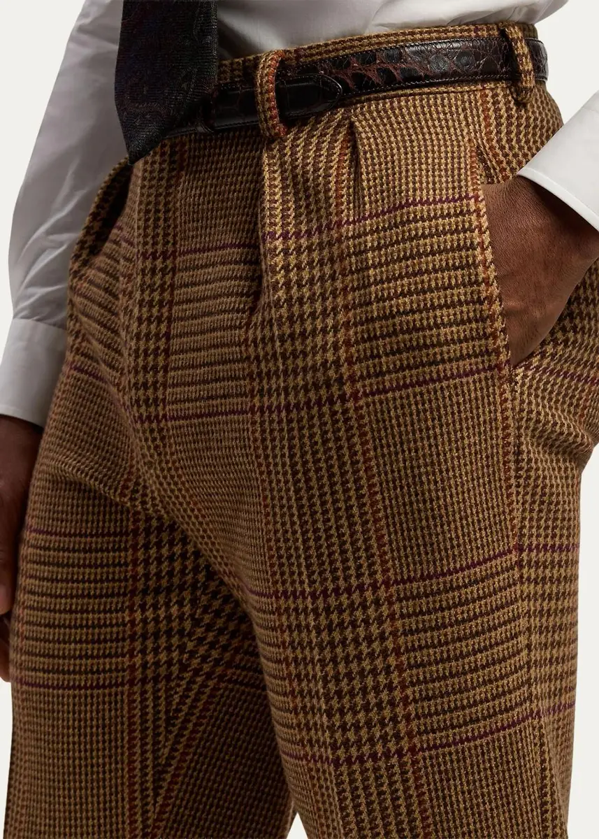 Ralph Lauren Purple Label Men's Glenn Hand-Tailored Plaid Suit Trousers | Thumbnail 5