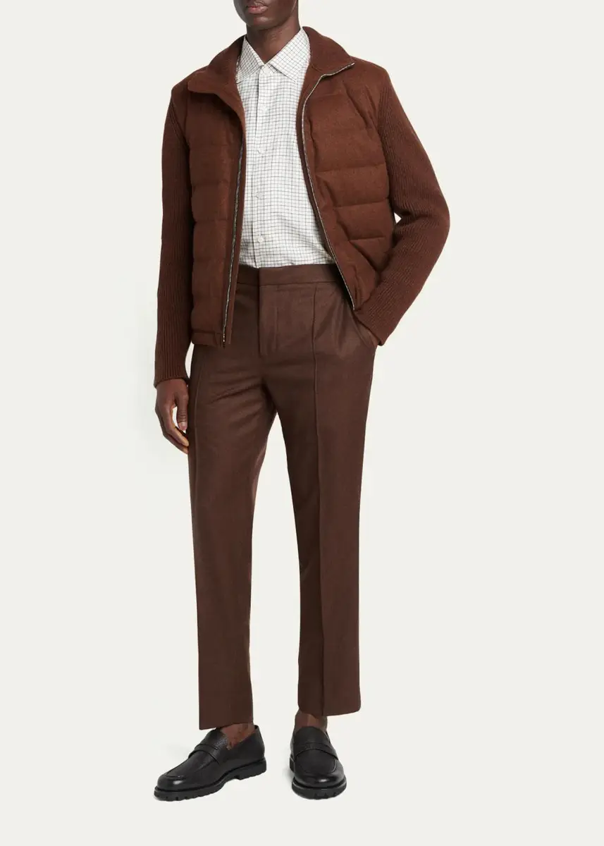 Zegna Men's Silk Grid Check Sport Shirt | Thumbnail 2 Zegna Men's Silk Grid Check Sport Shirt | Thumbnail 2