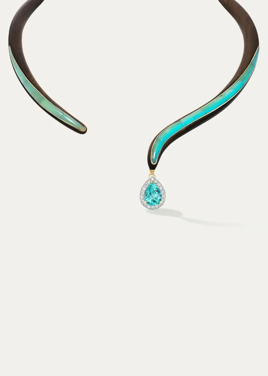 Emily P. Wheeler 18K Yellow Gold Paraiba Collar Necklace | Thumbnail 2 Emily P. Wheeler 18K Yellow Gold Paraiba Collar Necklace | Thumbnail 2