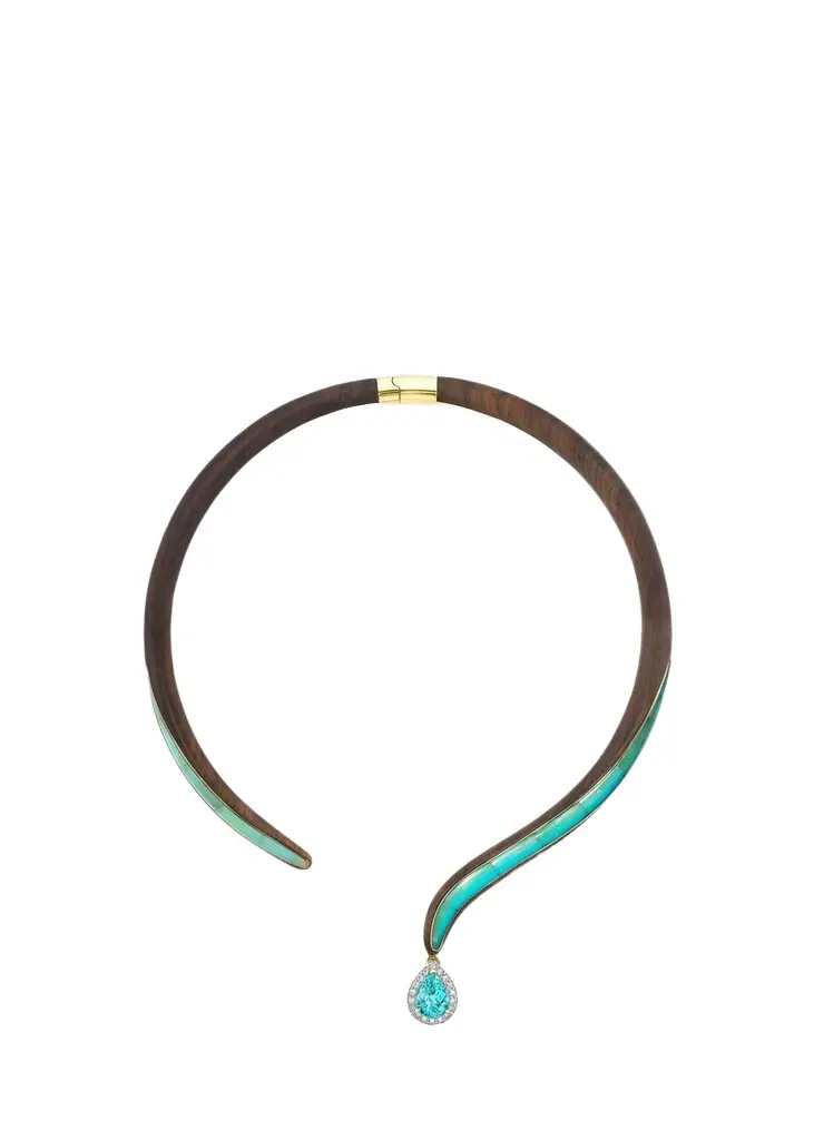 Emily P. Wheeler 18K Yellow Gold Paraiba Collar Necklace