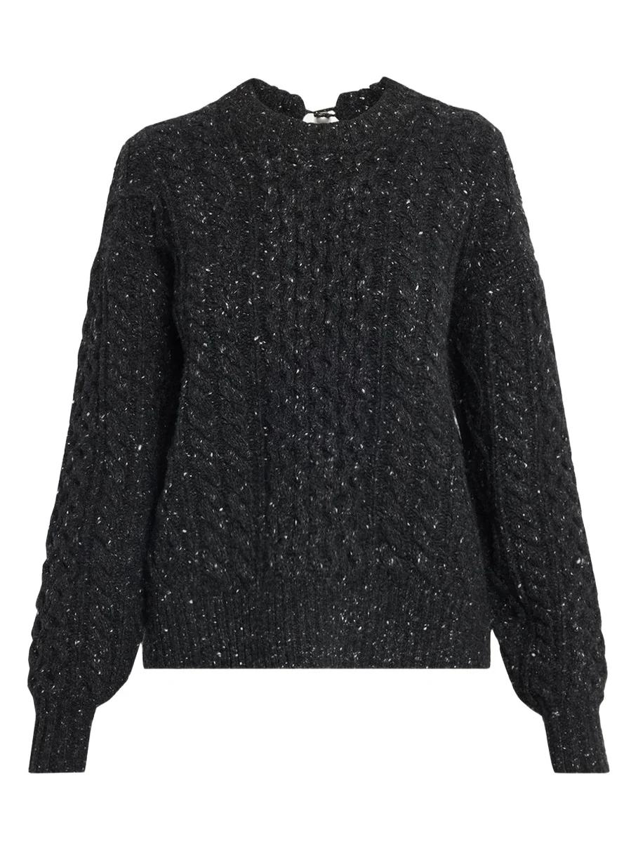 Tear Drop Aran Crewneck Sweater