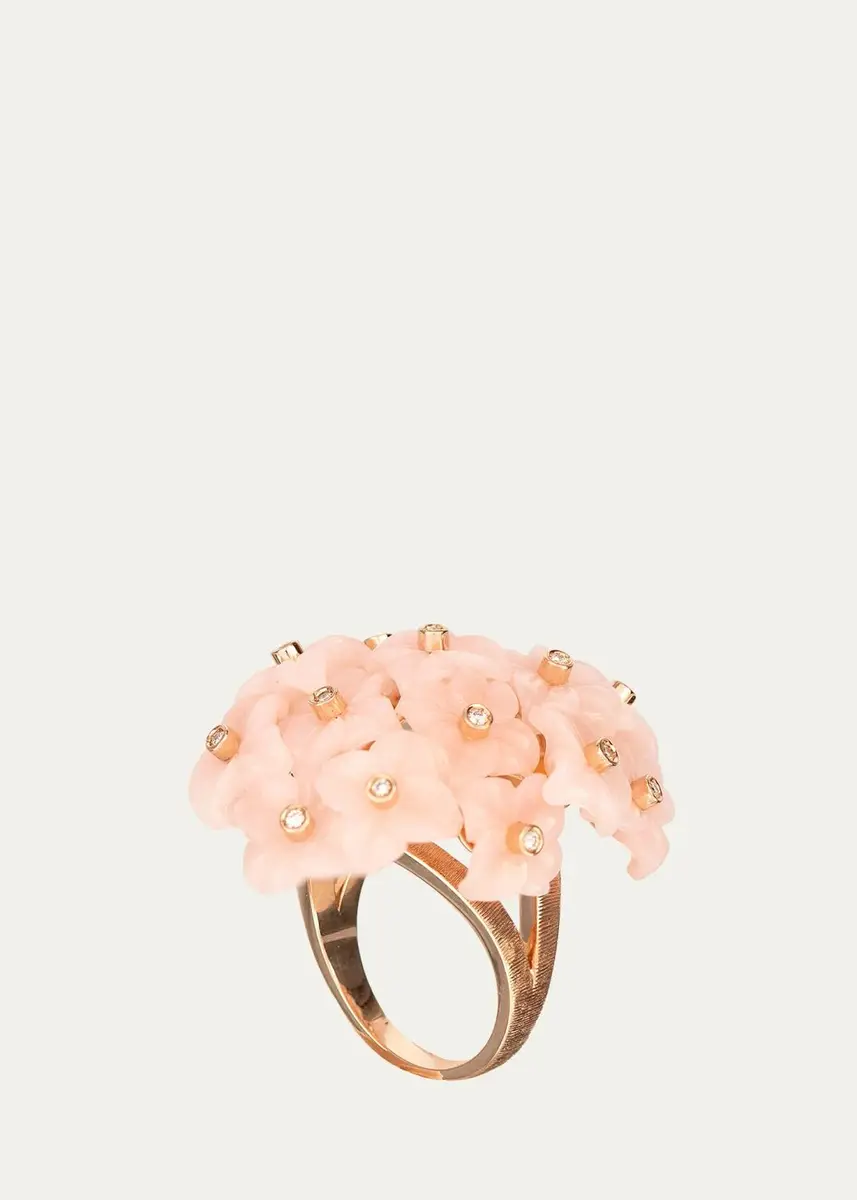 Silvia Furmanovich 18K Pink Opal Flower Ring with Diamonds | Thumbnail 2 Silvia Furmanovich 18K Pink Opal Flower Ring with Diamonds | Thumbnail 2