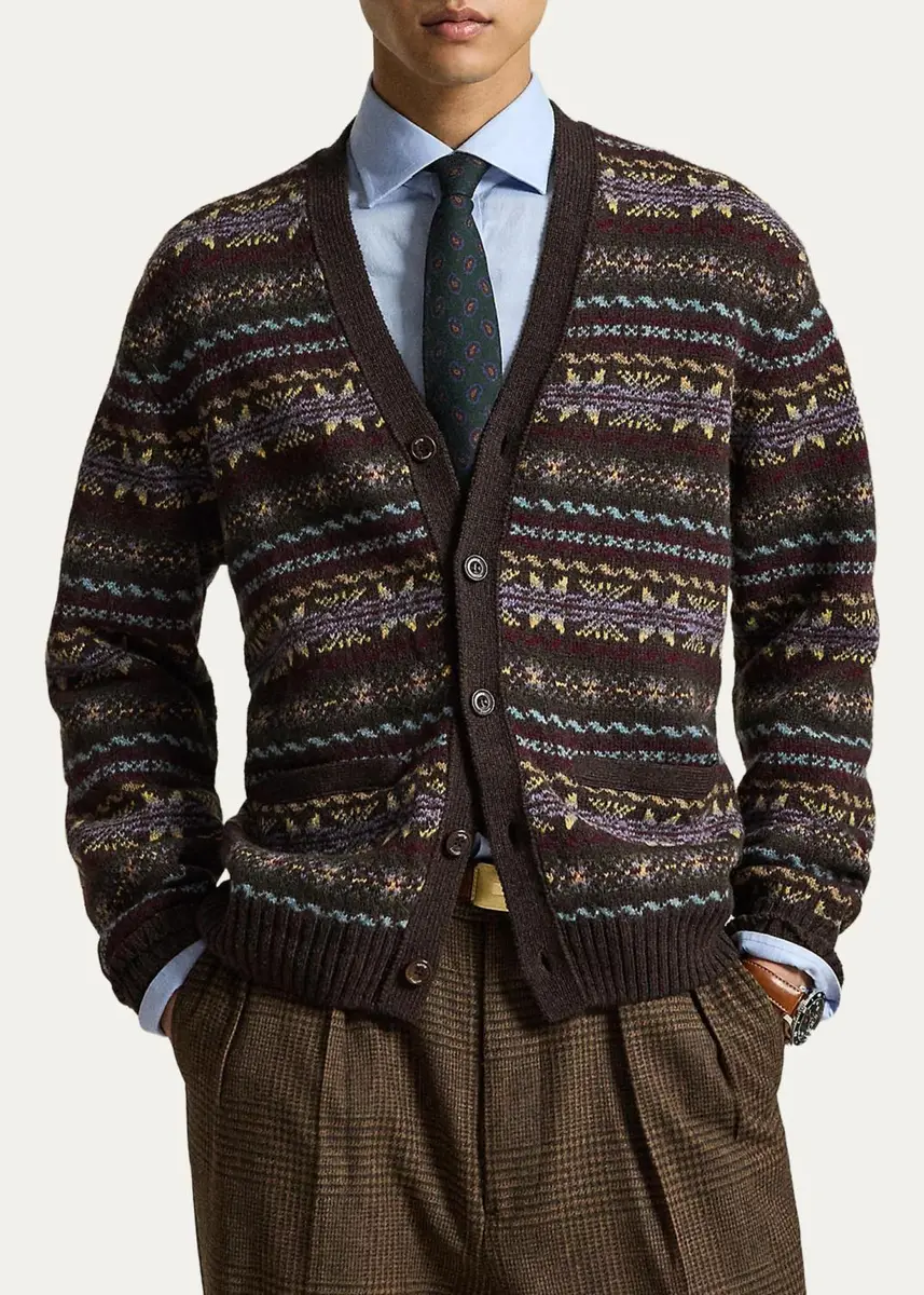 Polo Ralph Lauren Men's Fair Isle-Style Wool Cardigan | Thumbnail 2 Polo Ralph Lauren Men's Fair Isle-Style Wool Cardigan | Thumbnail 2
