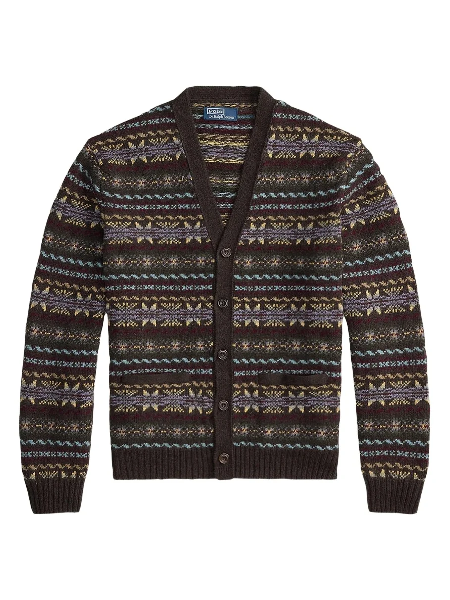Men's Fair Isle-Style Wool Cardigan