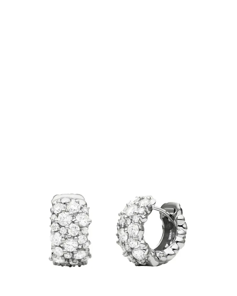 Paul Morelli Large White Diamond Confetti Hoop Earrings