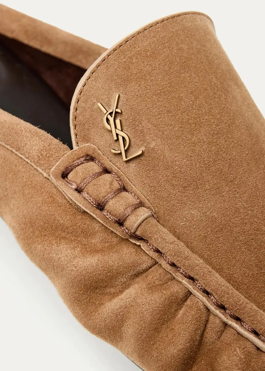 Saint Laurent Le Loafer Loafer Mules in Suede | Thumbnail 3 Saint Laurent Le Loafer Loafer Mules in Suede | Thumbnail 3