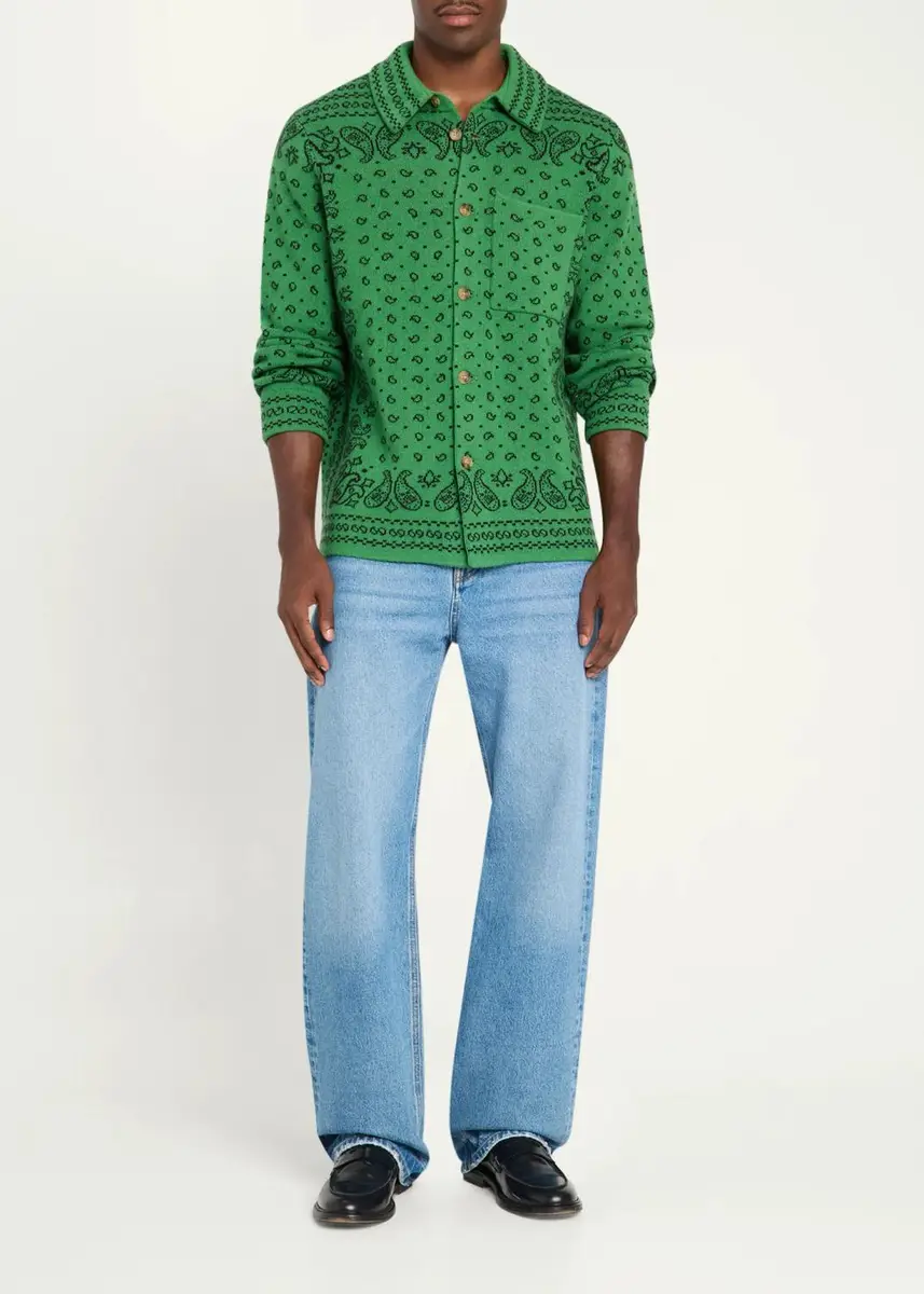 Guest In Residence Wild Rag Paisley Cashmere Knit Shirt | Thumbnail 2
