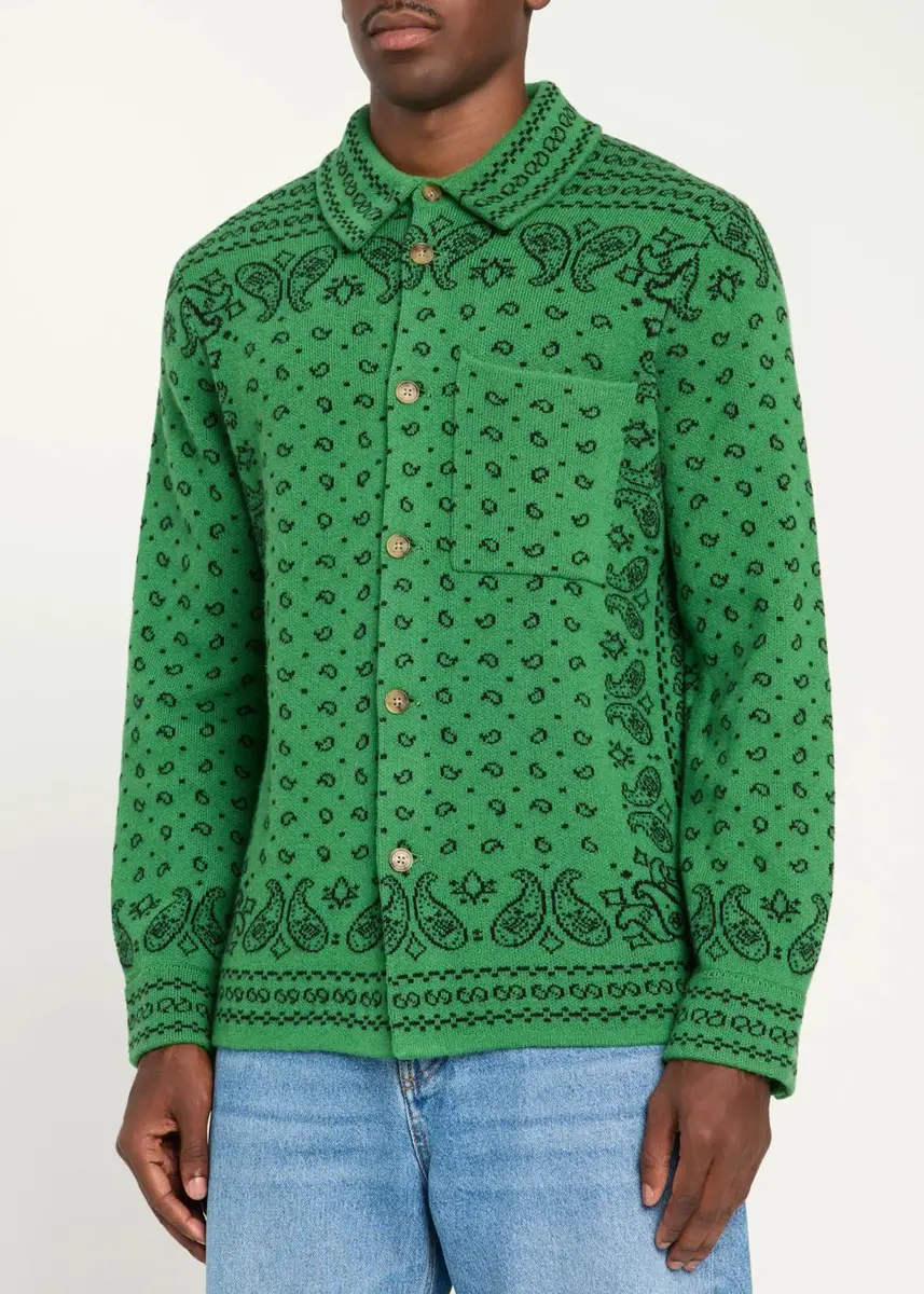 Guest In Residence Wild Rag Paisley Cashmere Knit Shirt | Thumbnail 4