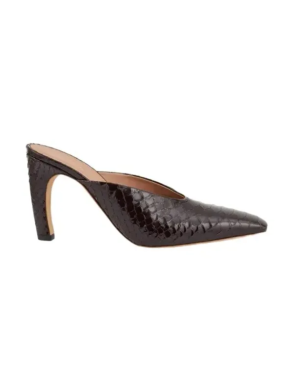Rowe 90MM Croc-Embossed Leather Mules Rowe 90MM Croc-Embossed Leather Mules