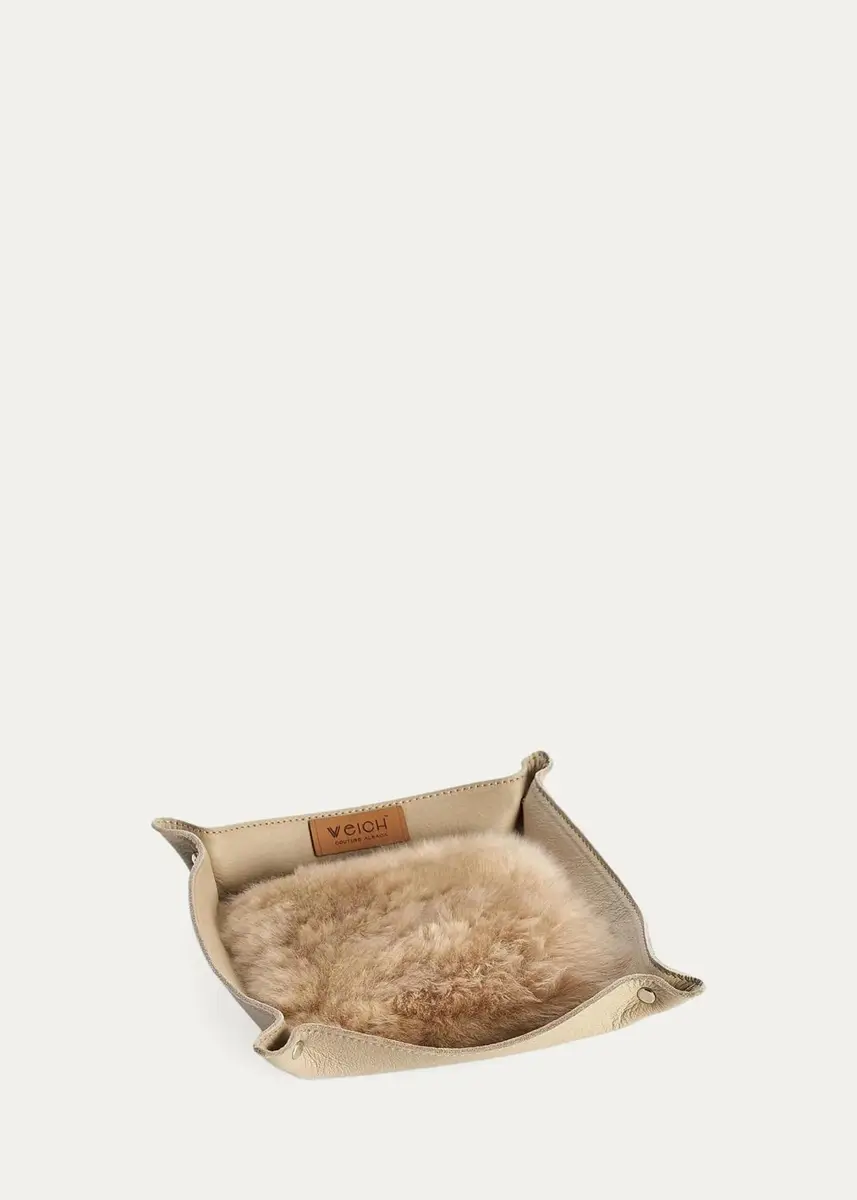 Weich Couture Alpaca Todo Leather & Alpaca Fur Square Catchall Tray | Thumbnail 2