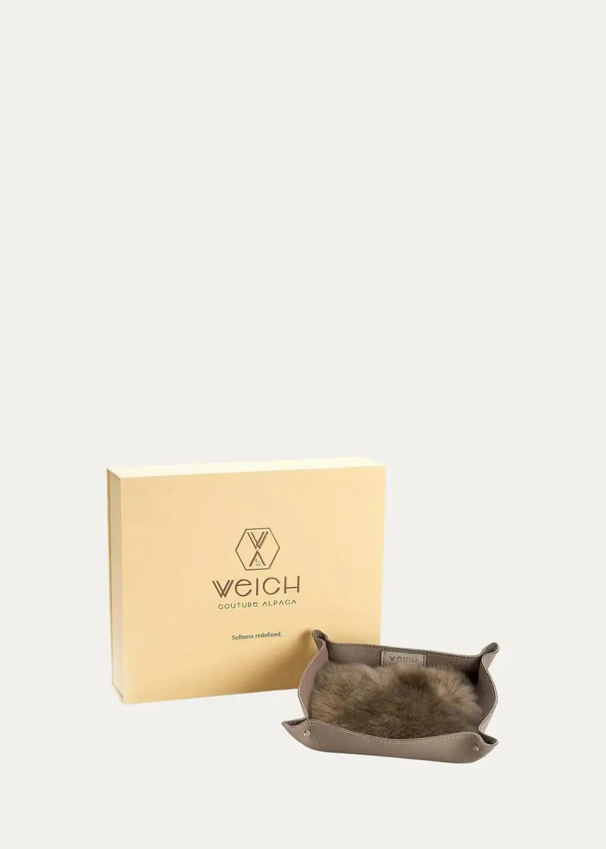Weich Couture Alpaca Todo Leather & Alpaca Fur Square Catchall Tray | Thumbnail 3