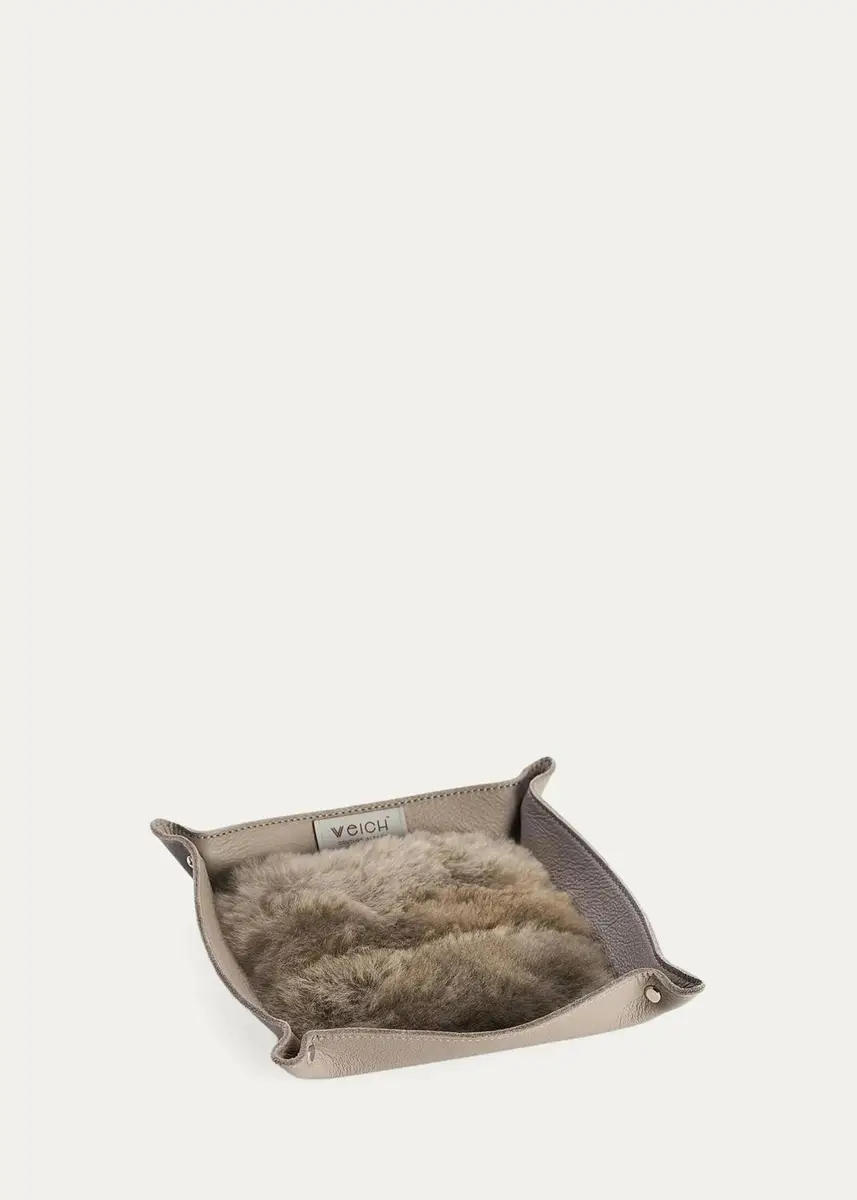 Weich Couture Alpaca Todo Leather & Alpaca Fur Square Catchall Tray | Thumbnail 4