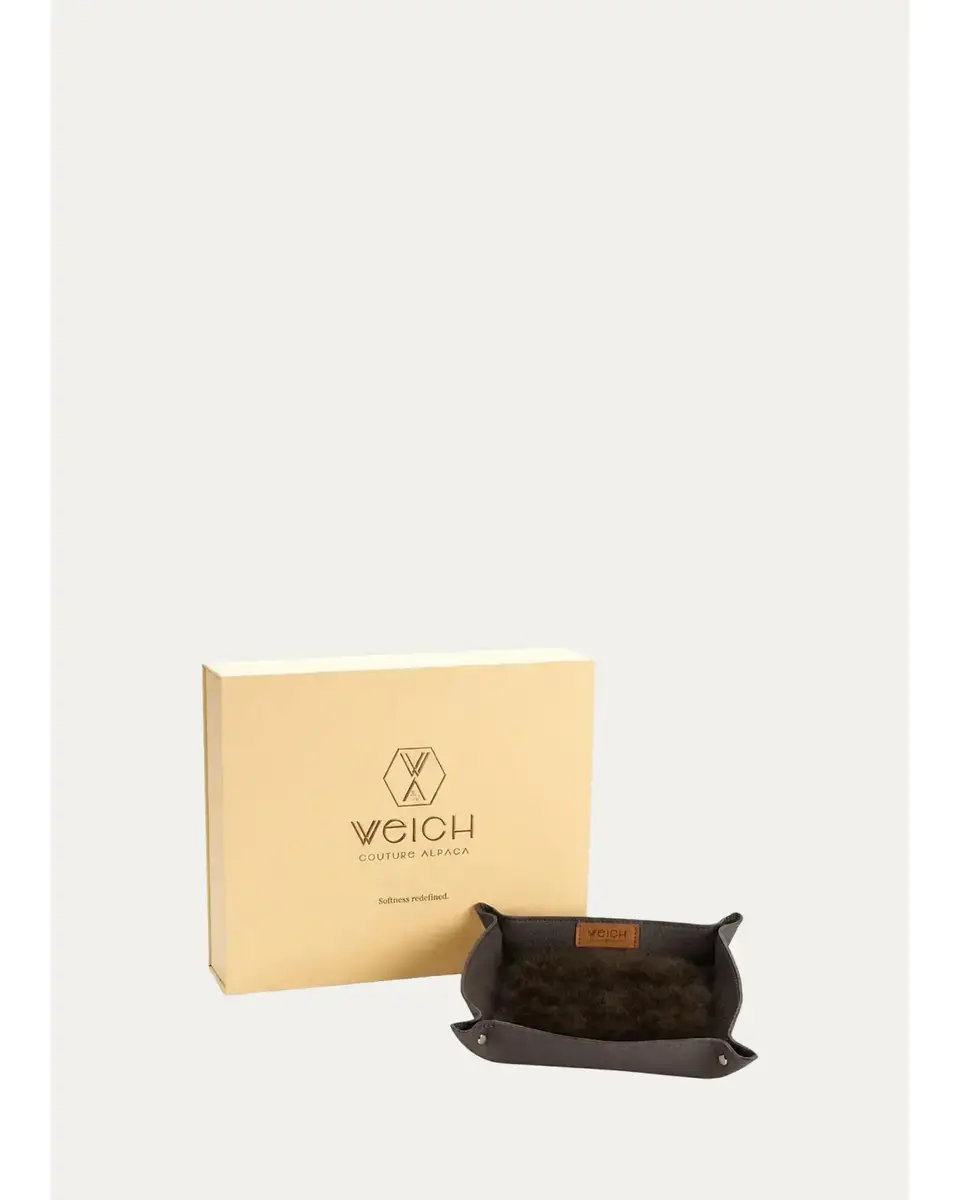Weich Couture Alpaca Todo Leather & Alpaca Fur Square Catchall Tray | Thumbnail 6