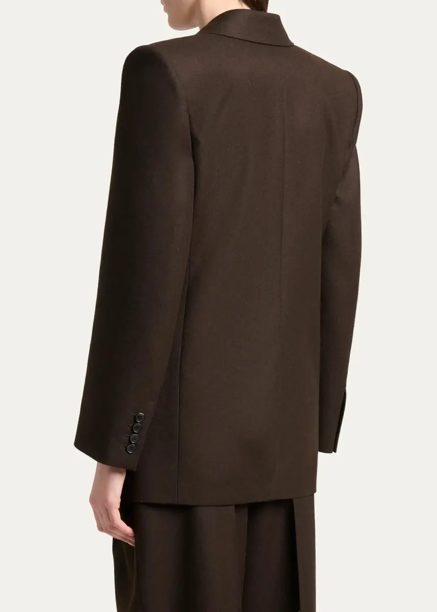 Saint Laurent Brushed Wool-Blend Double-Breasted Blazer Jacket | Thumbnail 3 Saint Laurent Brushed Wool-Blend Double-Breasted Blazer Jacket | Thumbnail 3