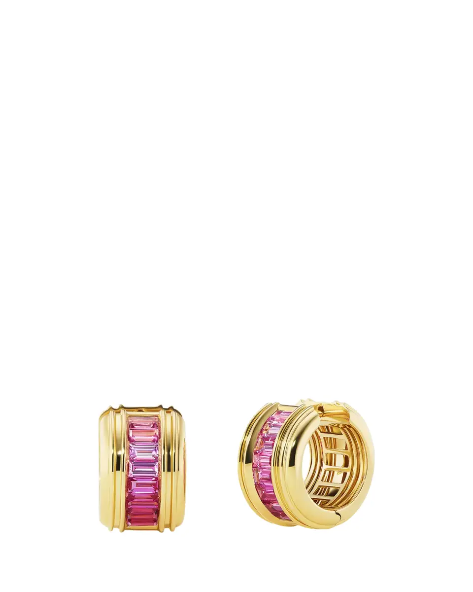 Emily P. Wheeler Missy 18K Yellow Gold & Sapphire Huggie Earrings | Thumbnail 2 Emily P. Wheeler Missy 18K Yellow Gold & Sapphire Huggie Earrings | Thumbnail 2