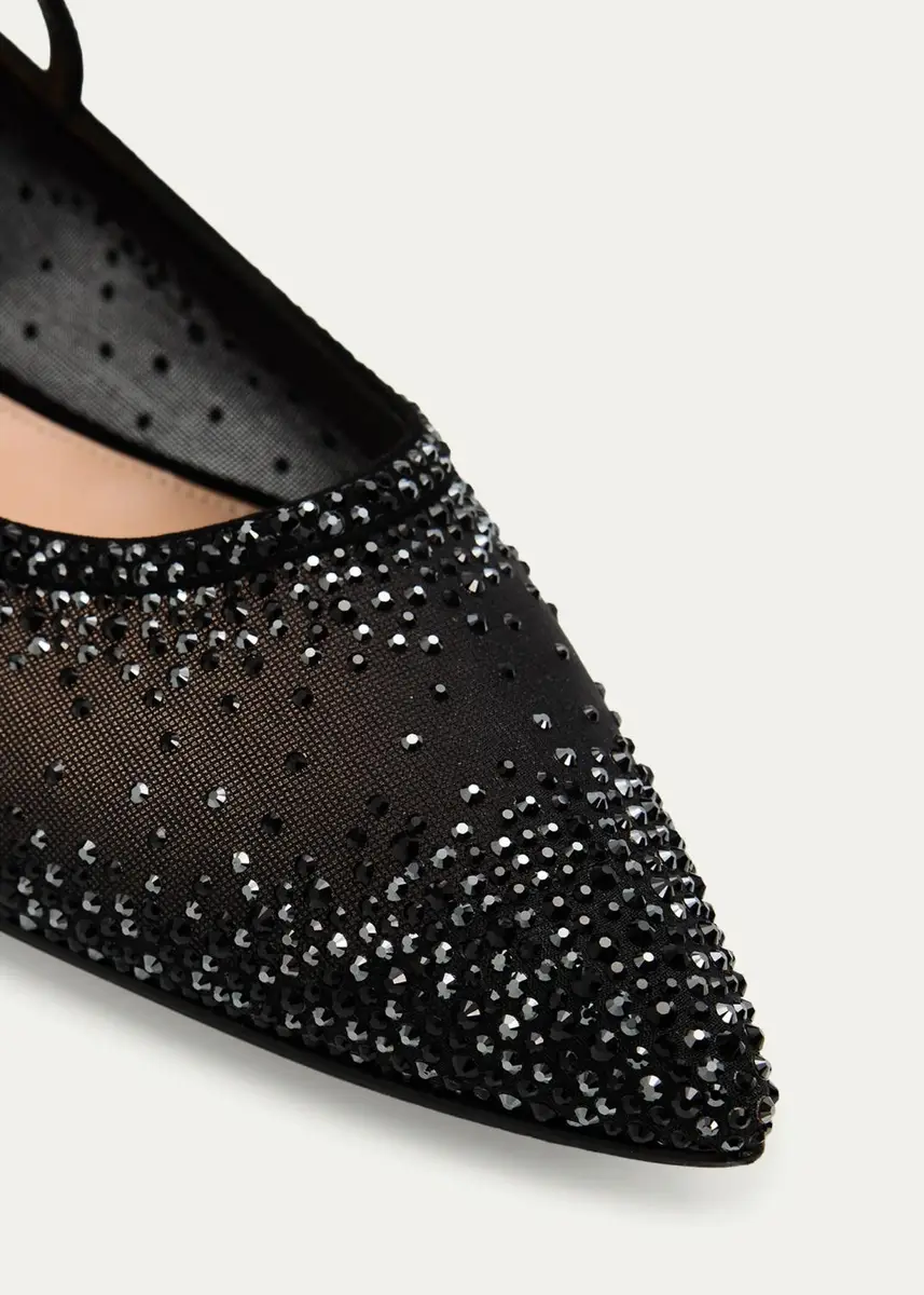 Gianvito Rossi Strass Organza Mary Jane Ballerina Flats | Thumbnail 3 Gianvito Rossi Strass Organza Mary Jane Ballerina Flats | Thumbnail 3
