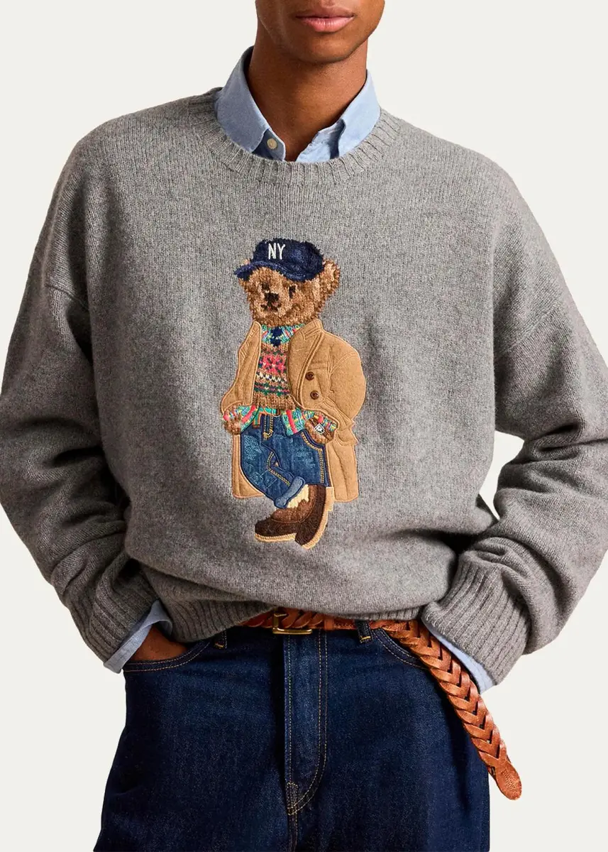 Polo Ralph Lauren Men's Wool-Blend Polo Bear Sweater | Thumbnail 4