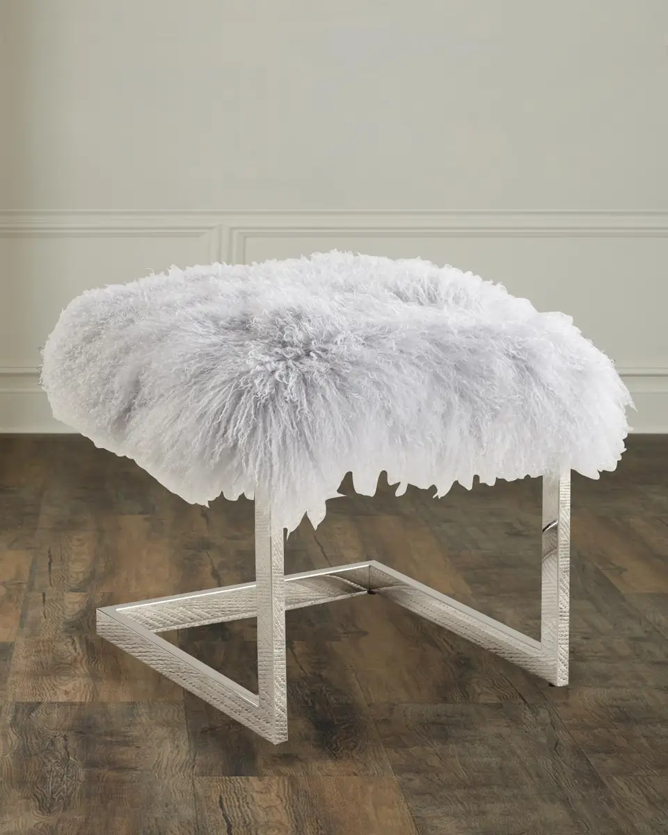Massoud Ariana Sheepskin Ottoman