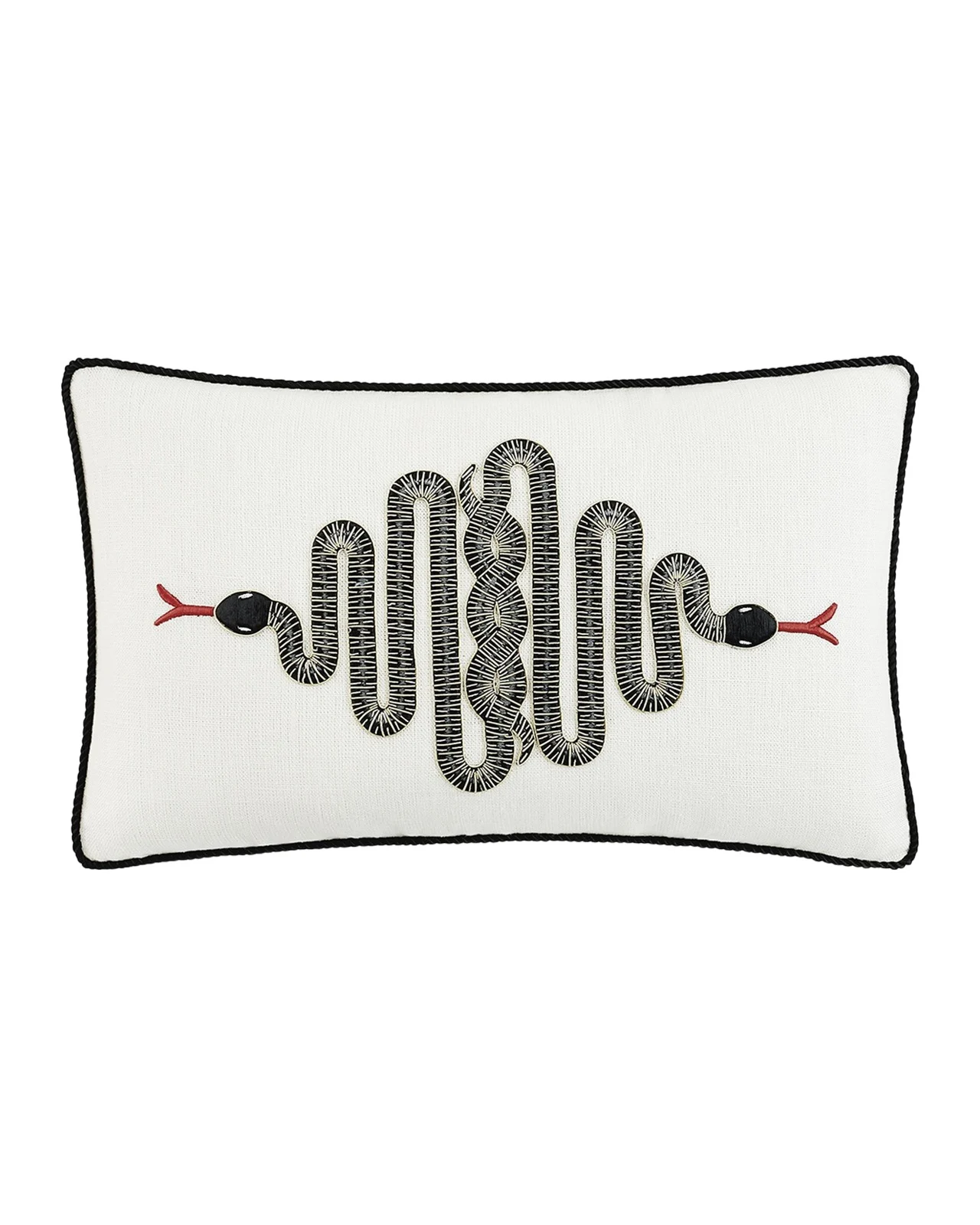Jonathan Adler Snake Embroidered Pillow, 12" x 20"