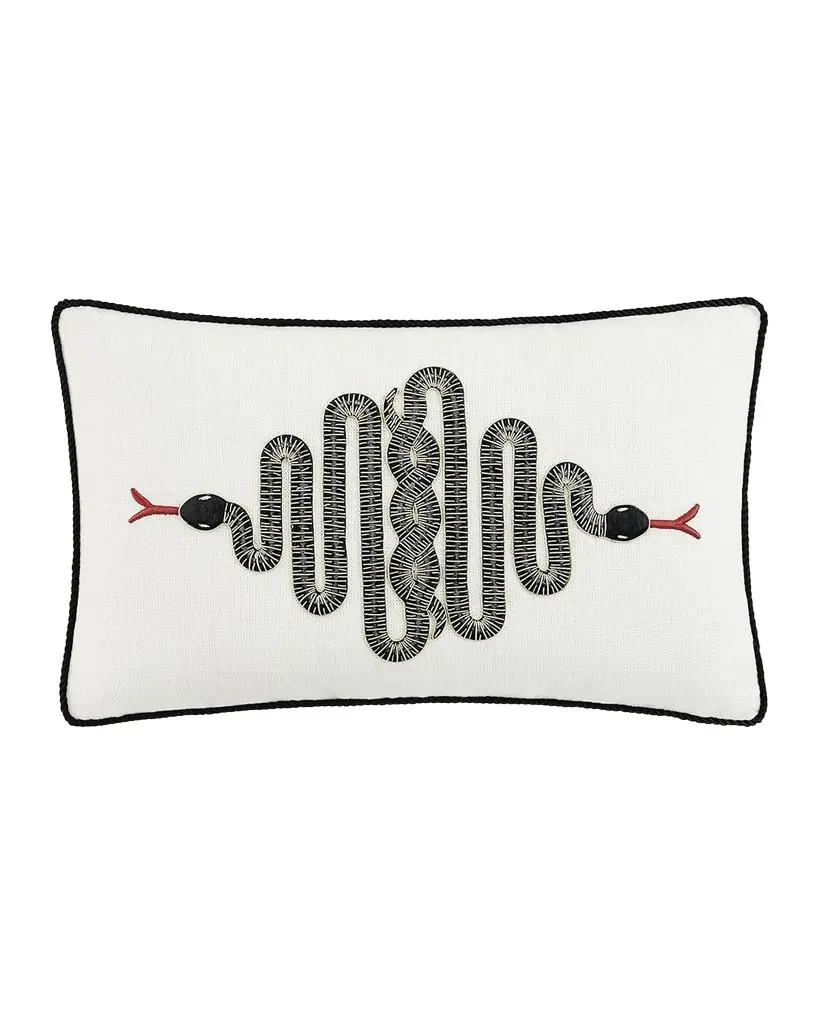 Jonathan Adler Snake Embroidered Pillow, 12" x 20"