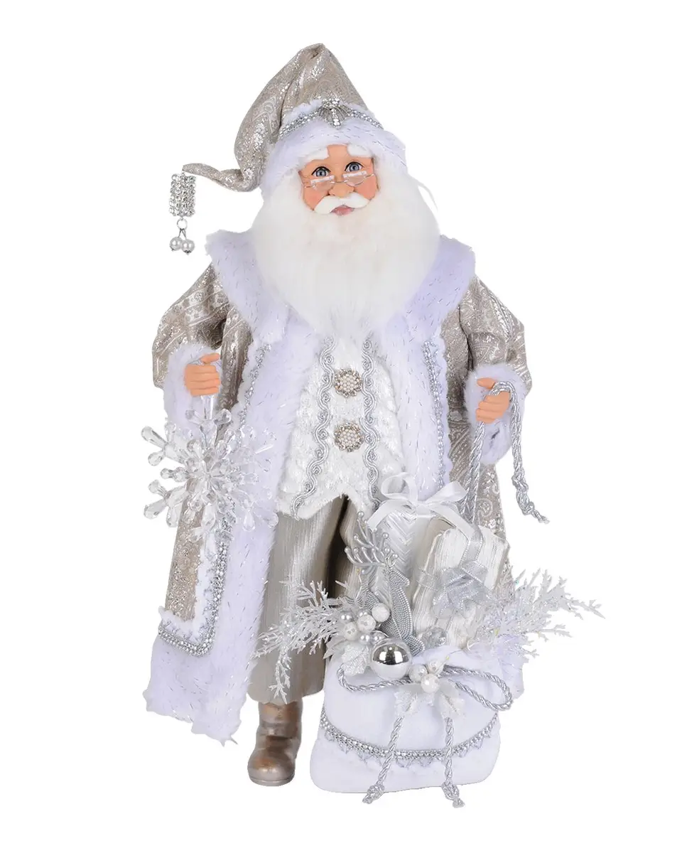Karen Didion Lighted White Christmas Santa Figure | Thumbnail 3 Karen Didion Lighted White Christmas Santa Figure | Thumbnail 3