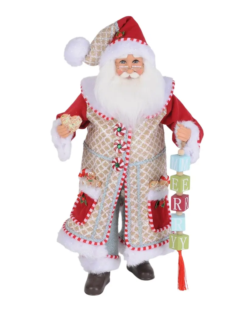 Karen Didion Merry Gingerbread Santa Figure
