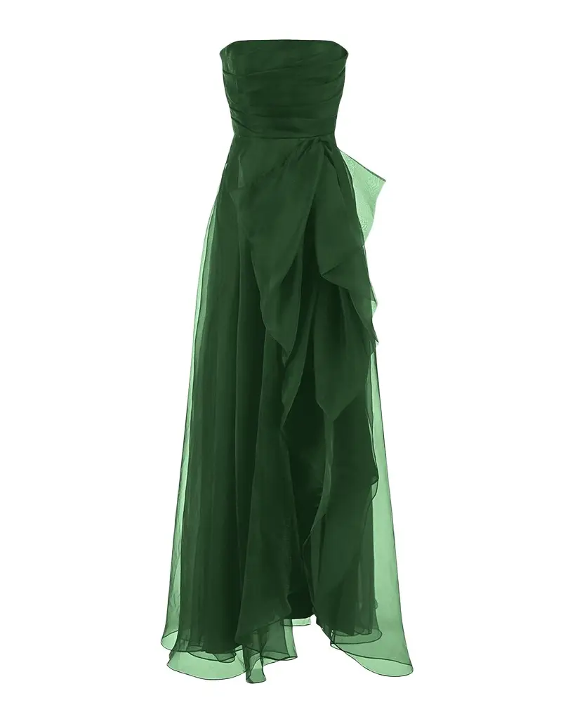 THEIA Teresa Draped Strapless Gown