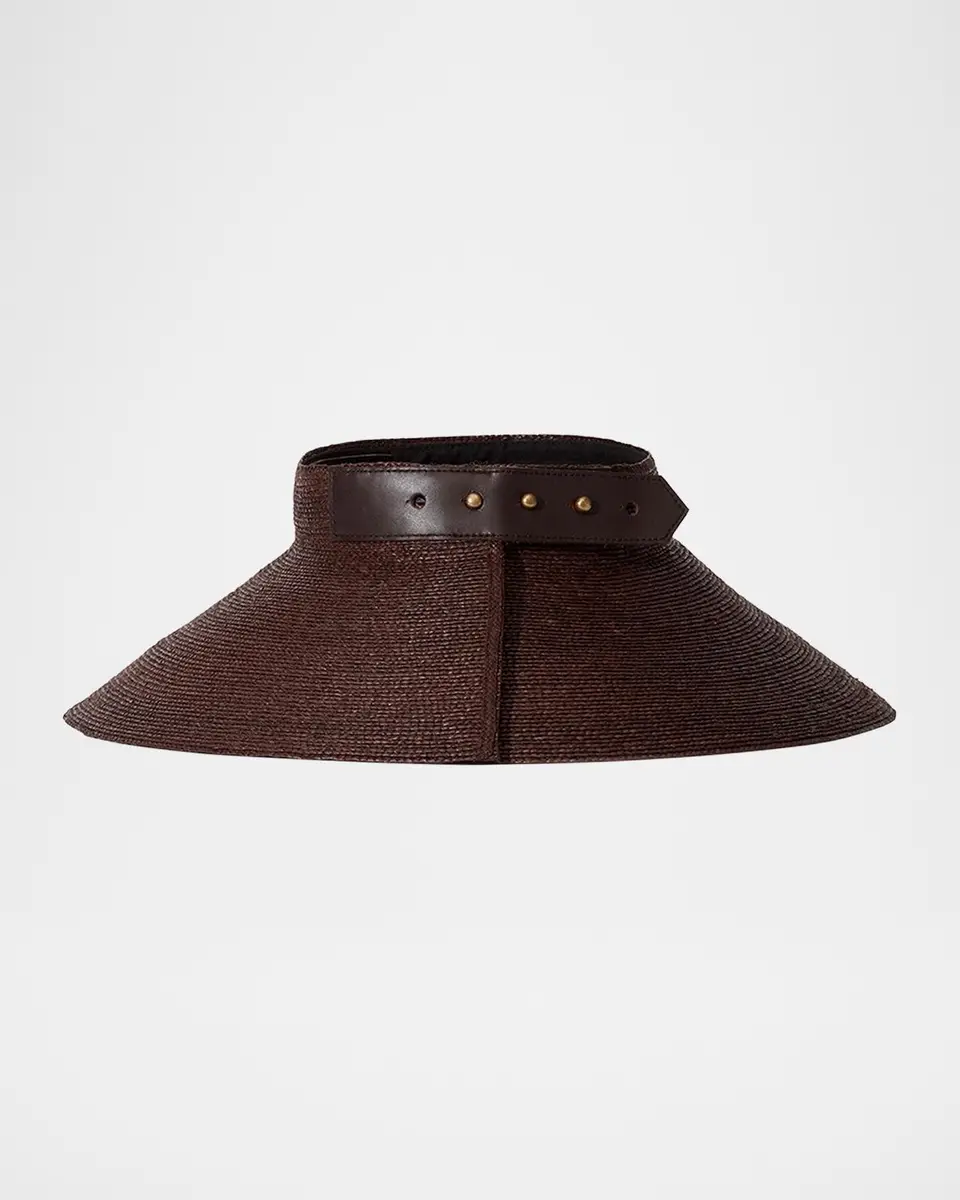 JANESSA LEONE Birdie Wide-Brimmed Raffia Visor | Thumbnail 2