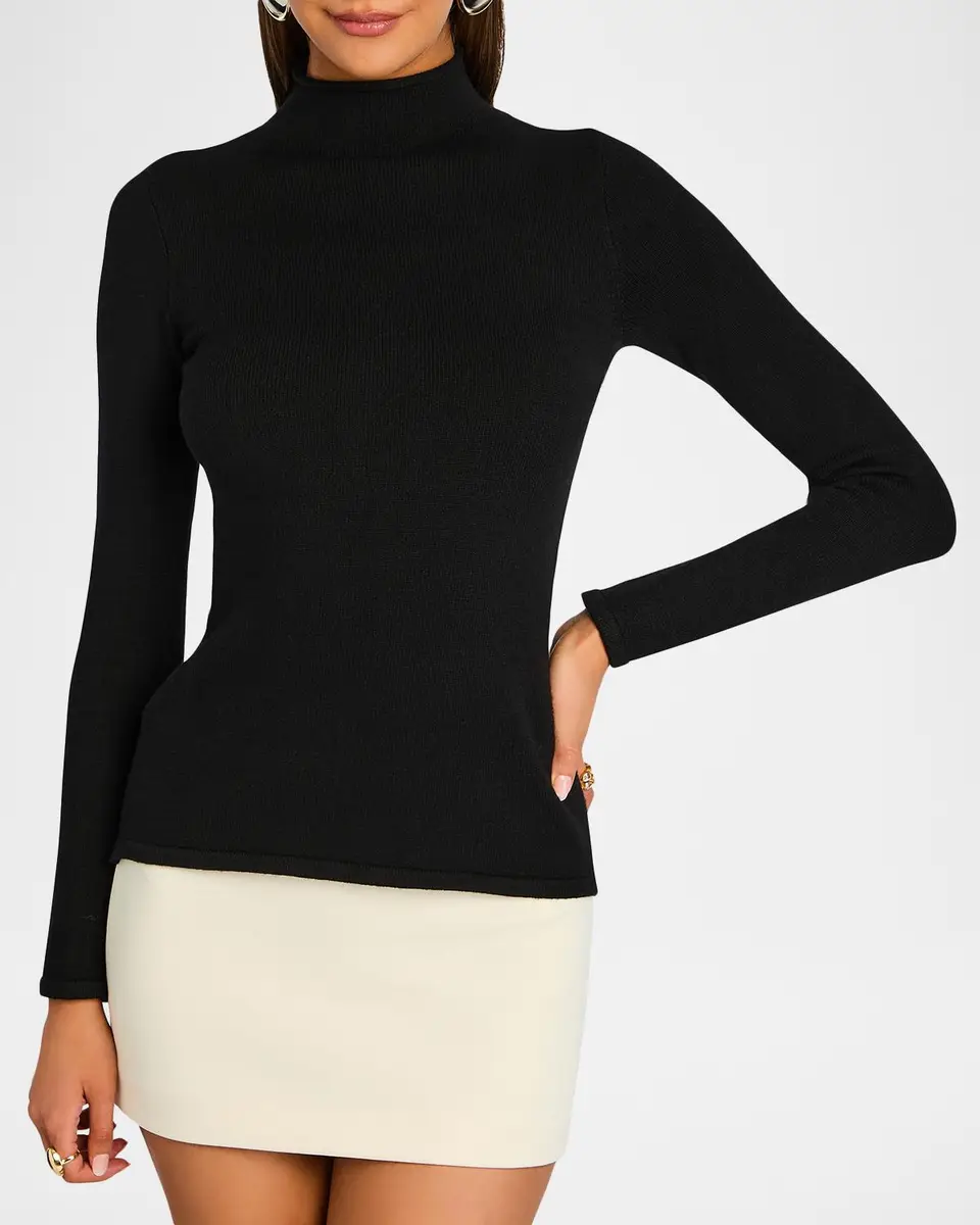 SEROYA Shuri Mock-Neck Mini Dress | Thumbnail 4 SEROYA Shuri Mock-Neck Mini Dress | Thumbnail 4