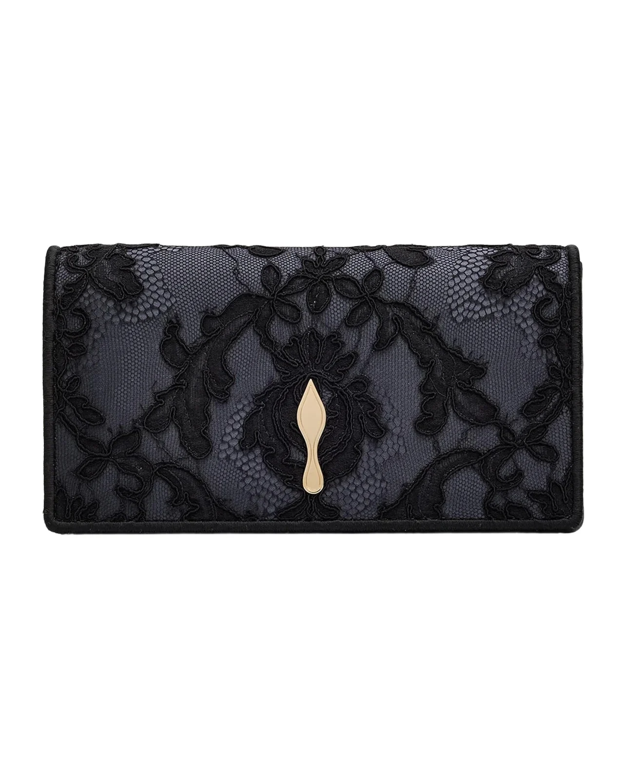Christian Louboutin Bettina Embroidered Lace Clutch Bag